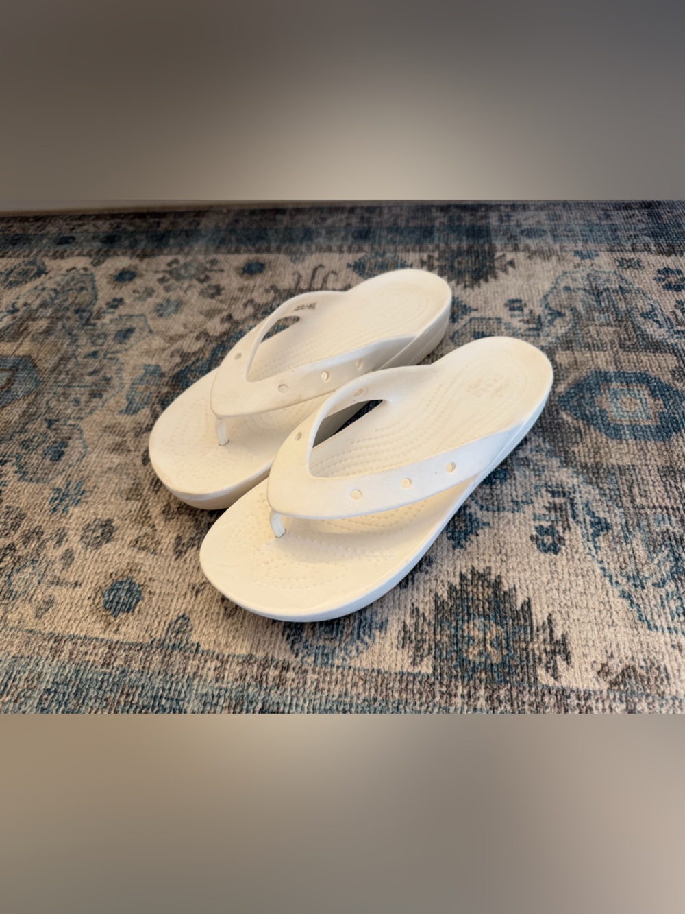 CROCS Women's White Foam Flip Flop Sandals